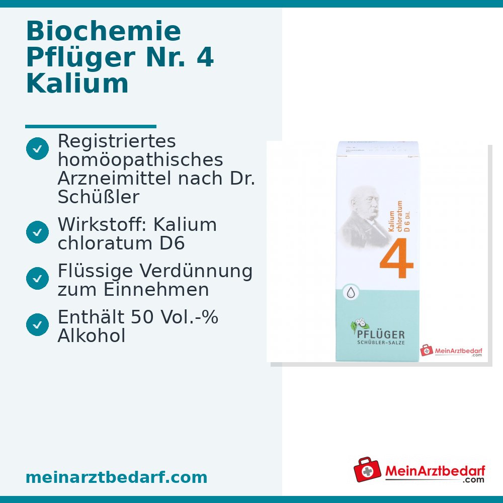 Biochimie Pflüger n° 4 Kalium chloratum D6 gouttes 1000 mg 100 ml