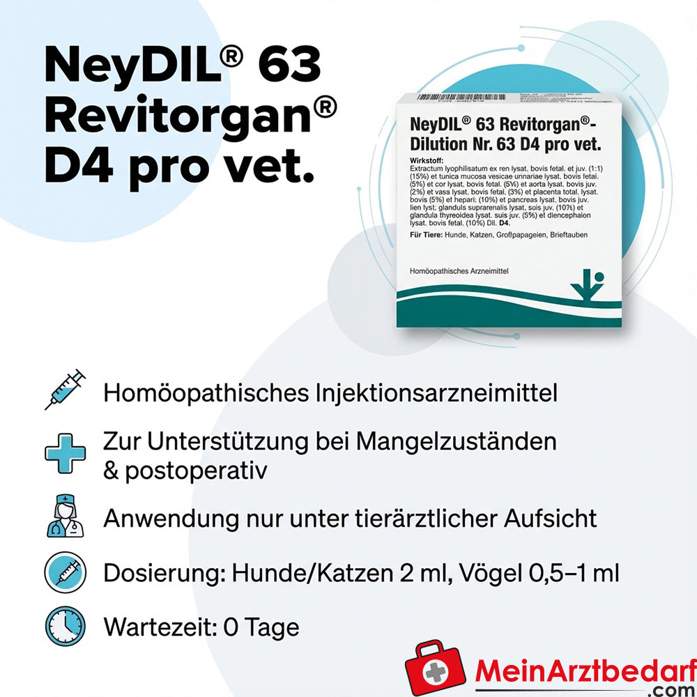 NeyDIL 63 Revitorgan D4 pro vet homöopathisches Arzneimittel Injektionslösung 5 x 2 ml
