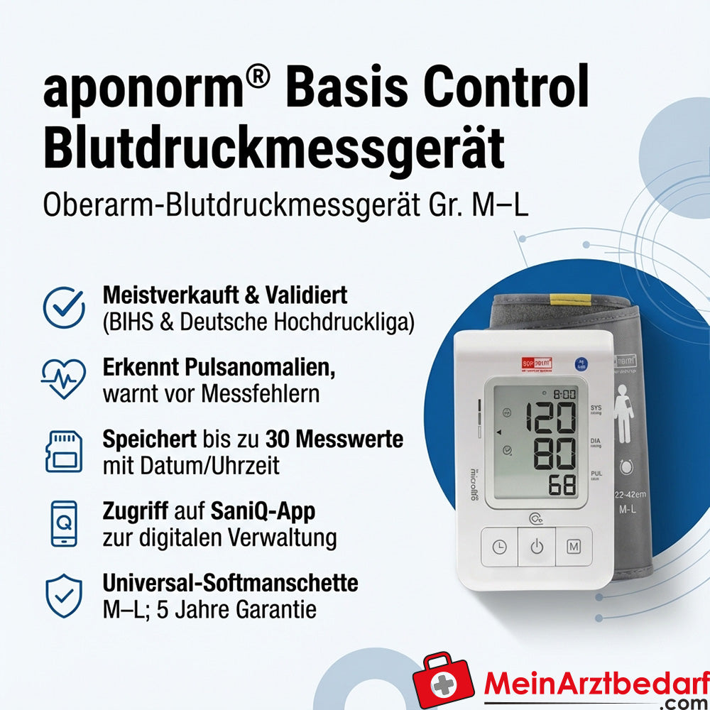 aponorm Basis Control Tensiomètre à bras, taille M-L, 1 pce