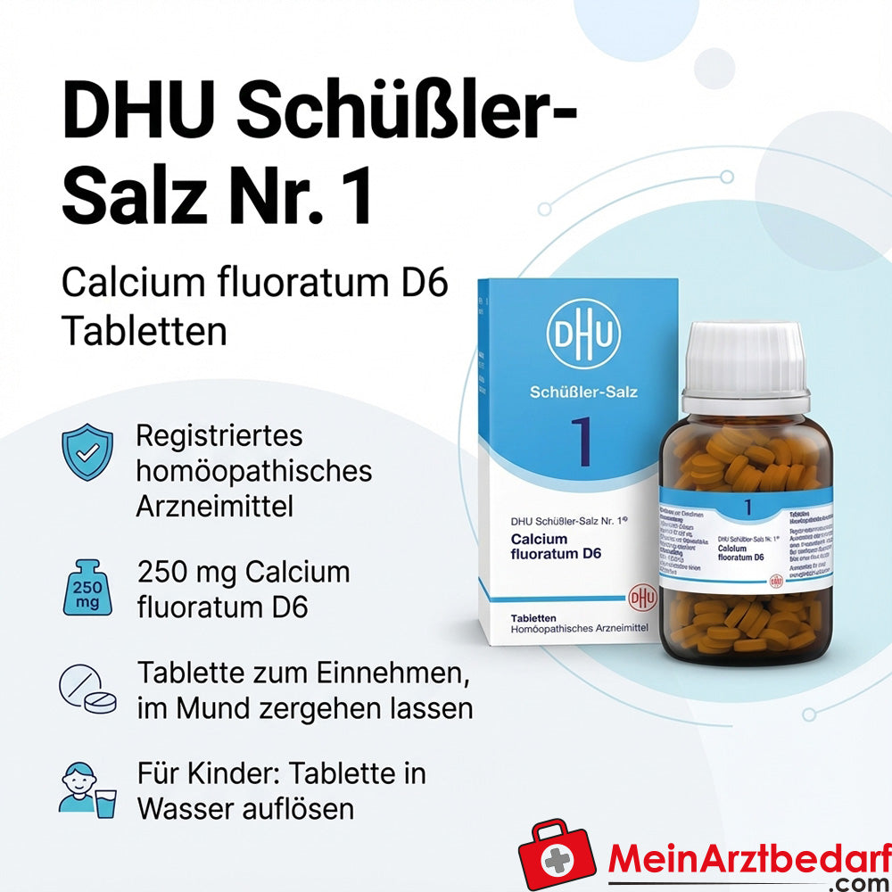 DHU Sel de Schüssler n° 1 Calcium fluoratum D6 250 mg comprimés 80 pièces