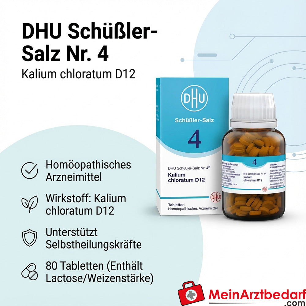 DHU Schüßler-Salz Nr. 4 Kalium chloratum D12 Tabletten 80 St