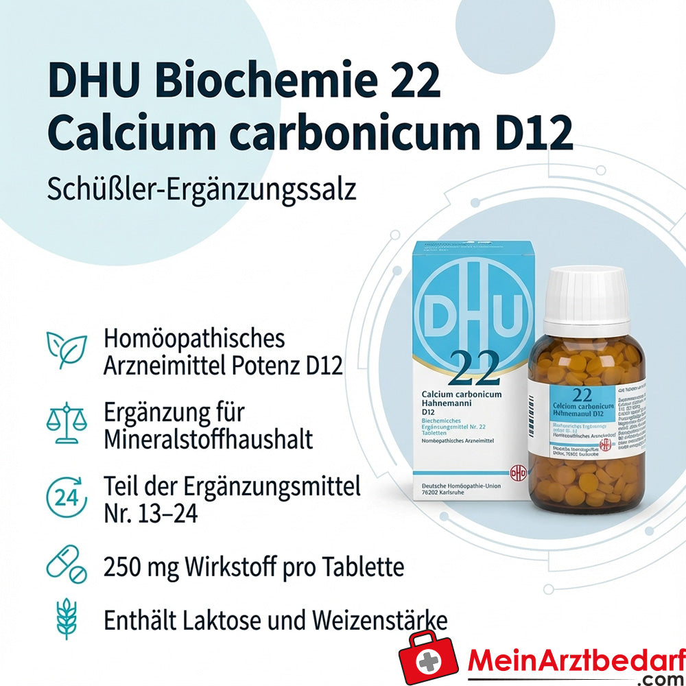 DHU Biochimica 22 Calcio carbonico D12 250 mg compresse