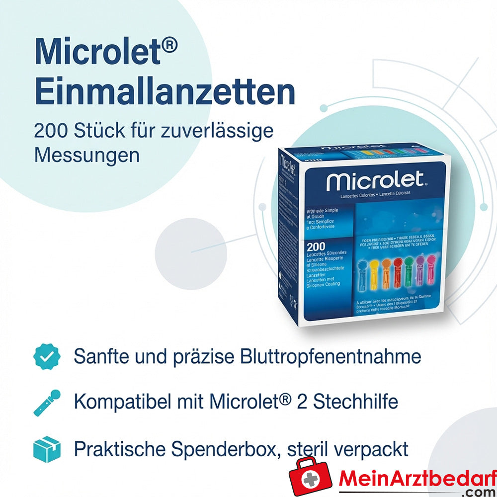 Microlet Einmallanzetten kompatibel mit Microlet 2 Stechhilfe 200 Stück