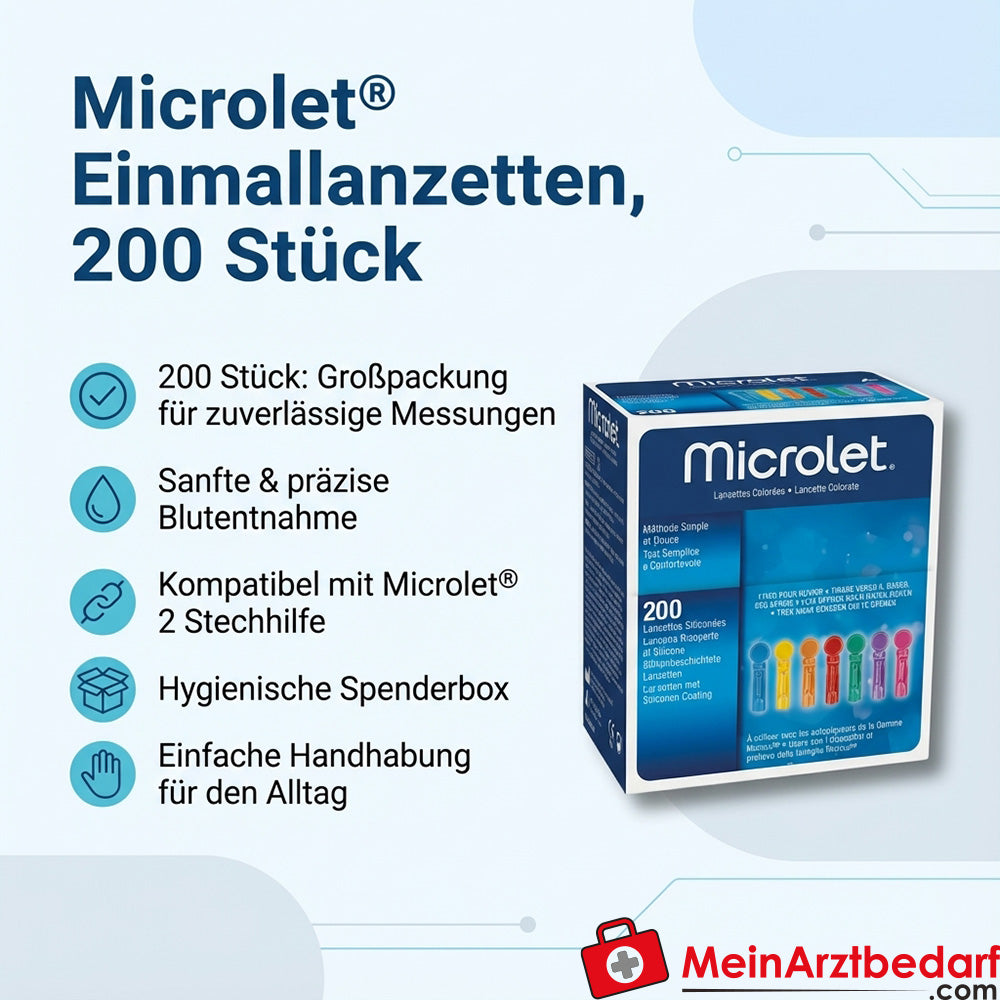 Microlet Einmallanzetten kompatibel mit Microlet 2 Stechhilfe 200 Stück