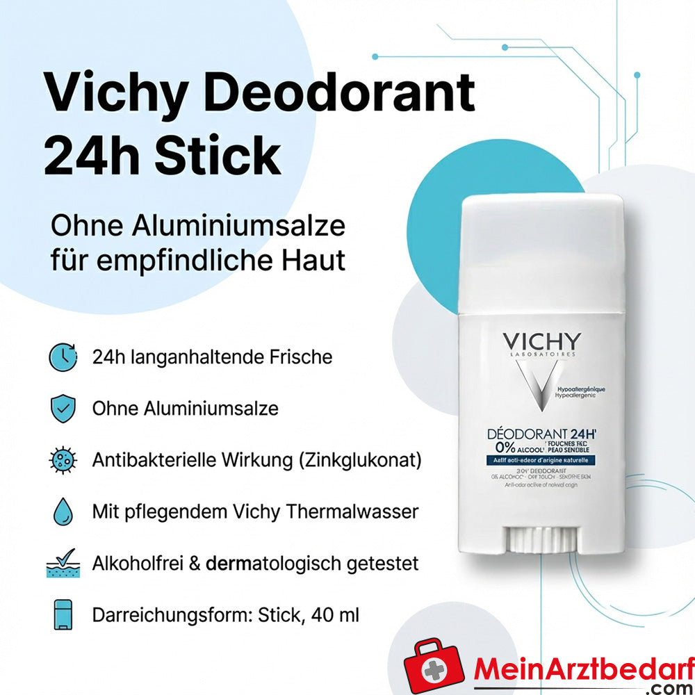 Vichy Deodorant 24h Stick Zink Gluconaat zonder Aluminiumzouten 40 ml