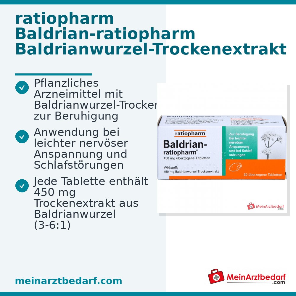 ratiopharm Baldrian-ratiopharm Baldrianwurzel-Trockenextrakt Überzogene Tabletten, 30 St.