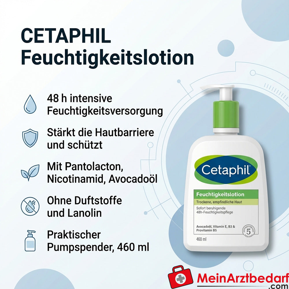 CETAPHIL Loción Hidratante 48h Loción 460 ml sin perfume para pieles secas y sensibles