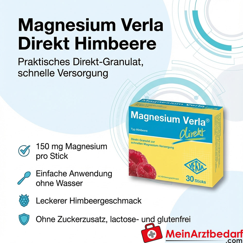 Verla Magnesium Direkt Himbeere 150 mg Granulat-Sticks 30 Stück
