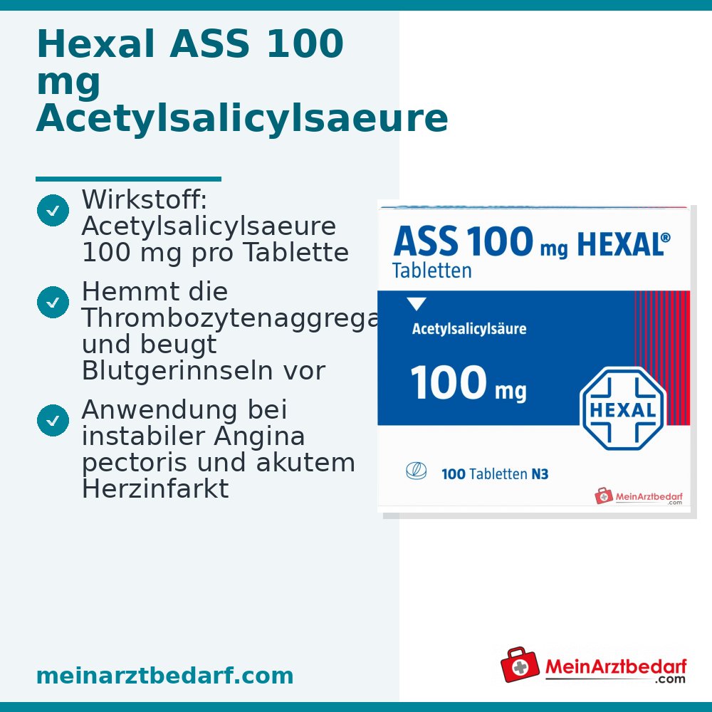 Hexal ASS 100 mg filmomhulde tabletten, 100 stuks