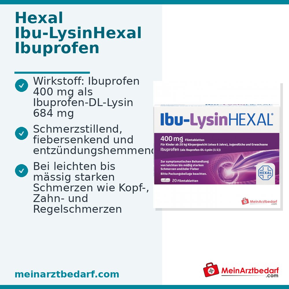 HEXAL Ibu-Lysin Ibuprofeno Lisinato Comprimidos