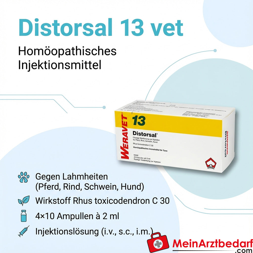 Distorsal 13 vet Rhus toxicodendron Dil. C30 ampoules injectables 4×10×2 ml