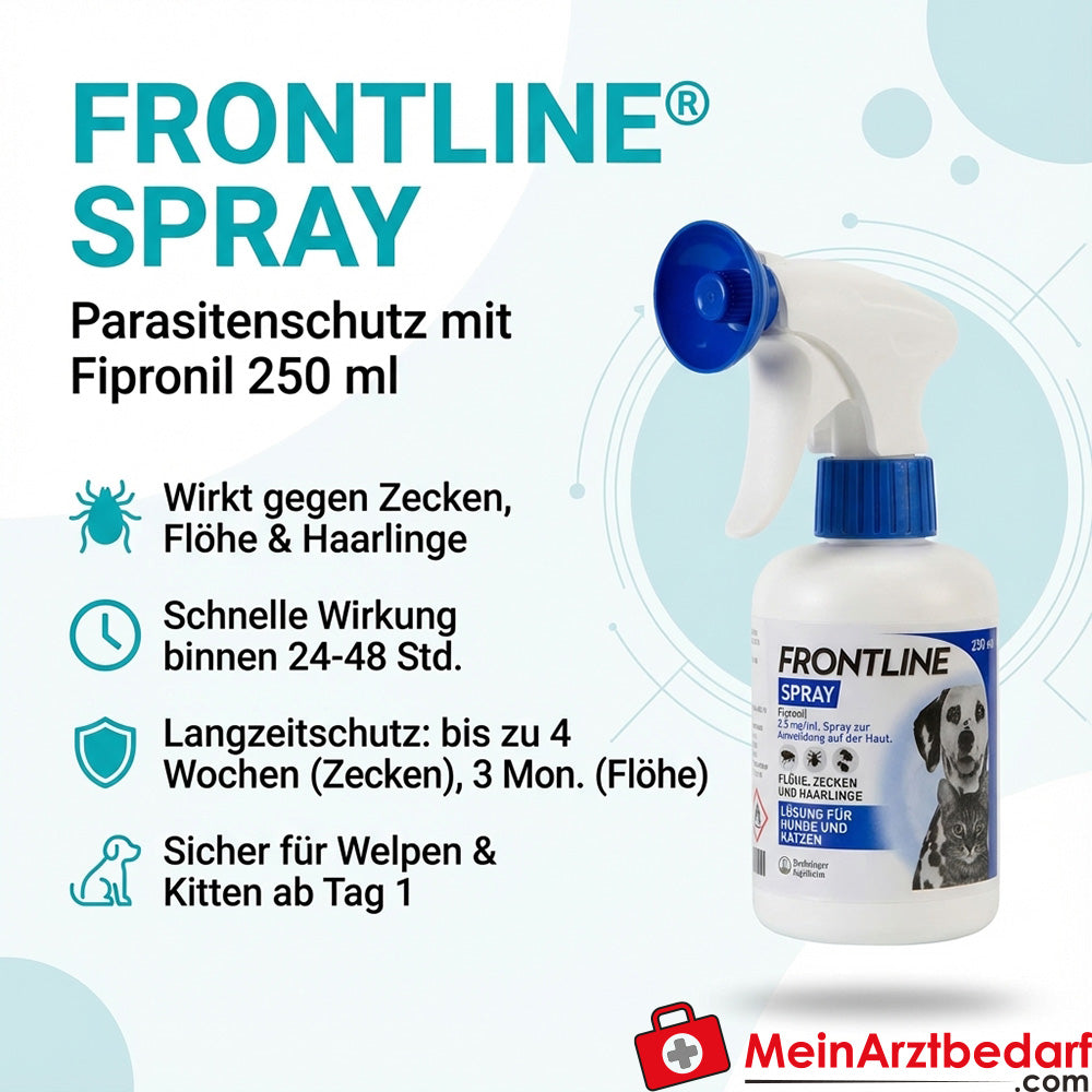 Frontline Spray Fipronil 250 ml voor honden en katten