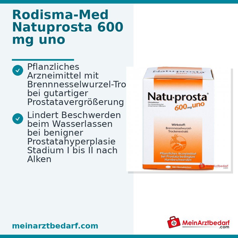 Rodisma-Med Natuprosta 600 mg uno Brennnesselwurzel-Trockenextrakt Filmtabletten, 100 St.