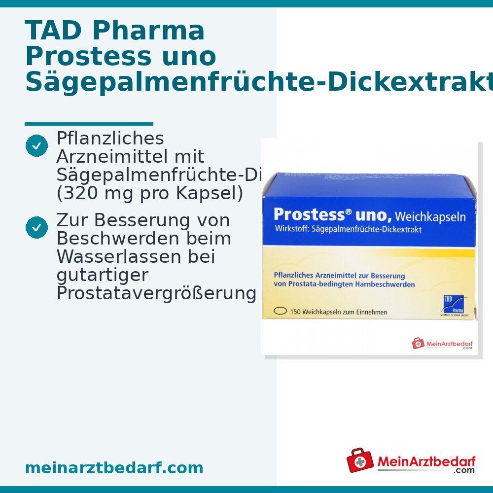 TAD Pharma Prostess uno Sägepalmenfrüchte-Dickextrakt Weichkapseln, 100 St.