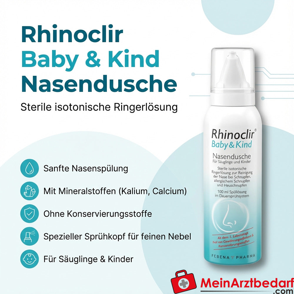 Rhinoclir Baby & Kind Nasendusche sterile isotonische Ringerlösung 100 ml