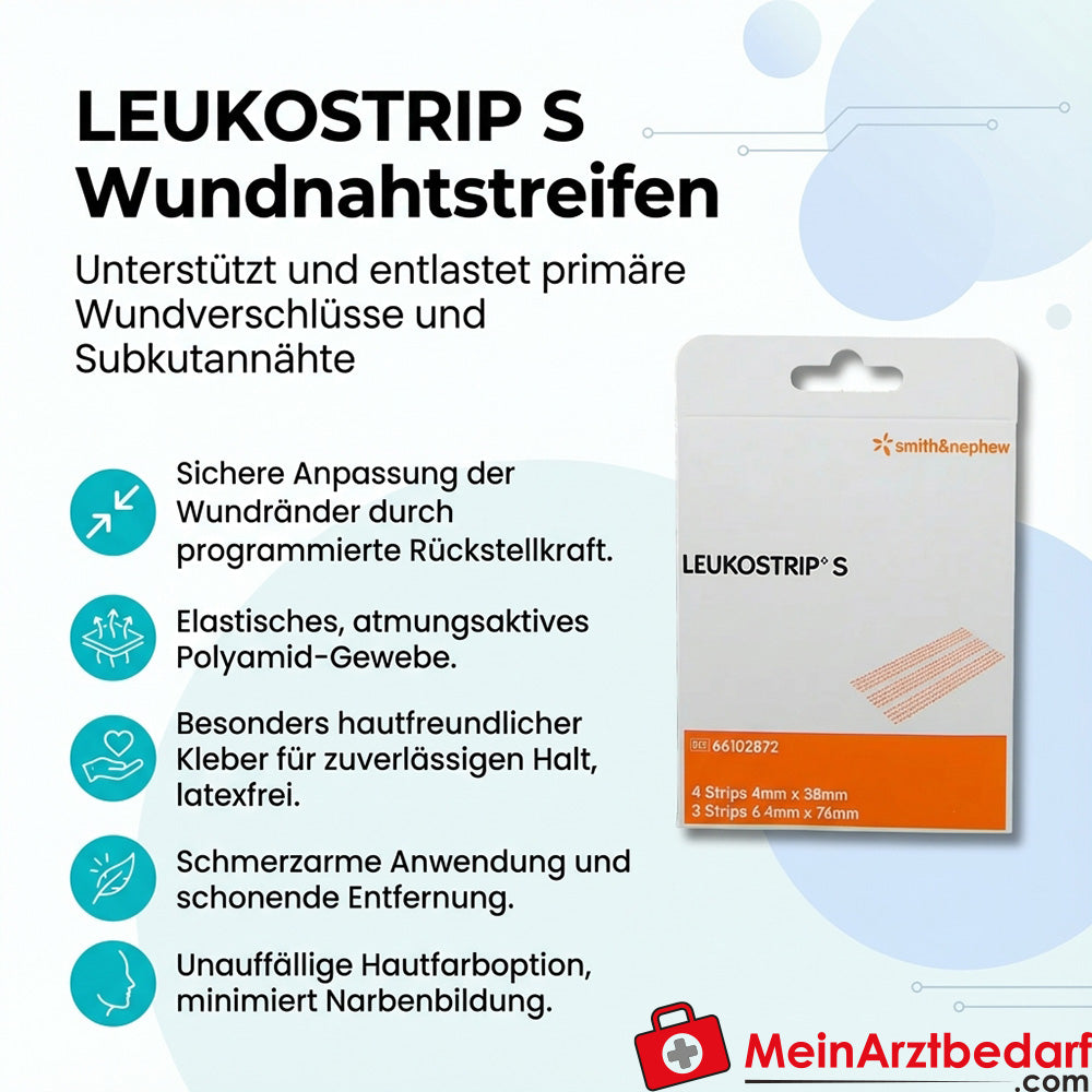 LEUKOSTRIP strisce di sutura sterili S tono pelle poliammide 1 pezzo