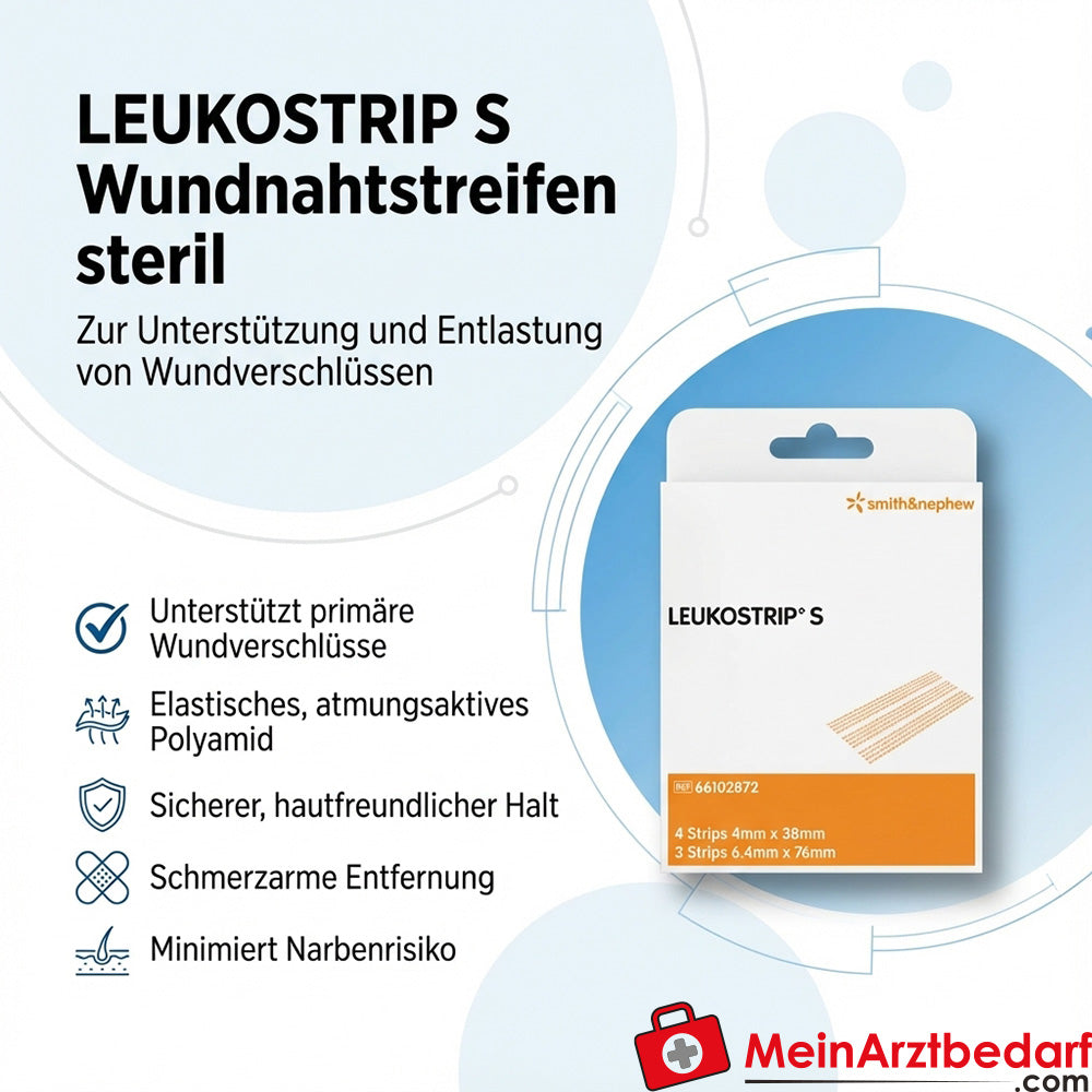 LEUKOSTRIP strisce di sutura sterili S tono pelle poliammide 1 pezzo