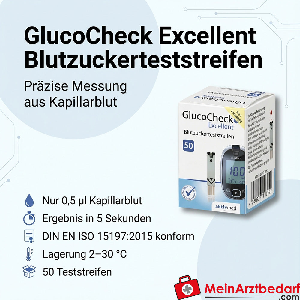 GlucoCheck Excellent strisce reattive 50 pezzi
