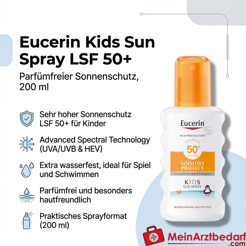 Eucerin Sensitive Protect Kids Sun Spray FPS 50+ sin perfume 200 ml