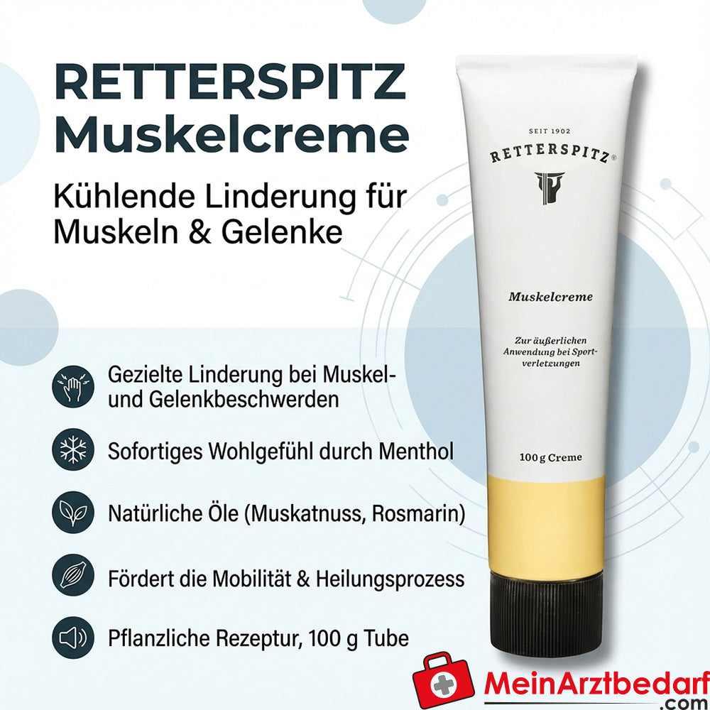 RETTERSPITZ Muskelcreme mit Menthol, Muskatnuss- & Rosmarinöl 100 g