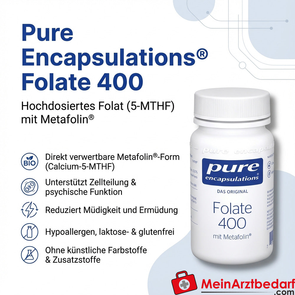 Pure Encapsulations Folato 400 µg (Calcio-5-MTHF) Cápsulas 90 Cápsulas
