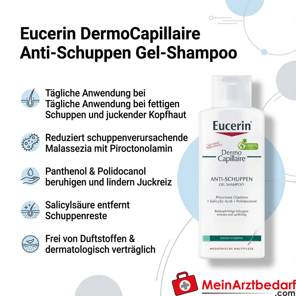 Eucerin DermoCapillaire Anti-Schuppen Gel-Shampoo Piroctonolamin 250 ml