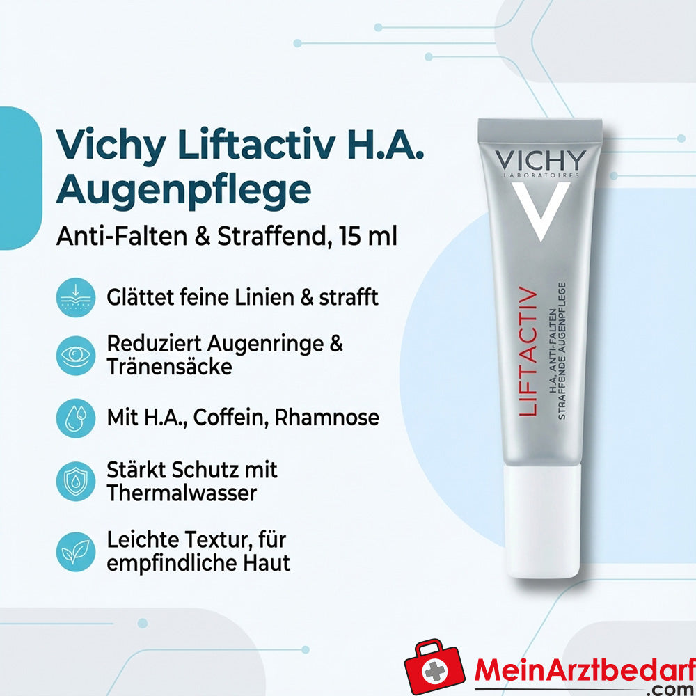 Vichy Liftactiv H.A. Anti-Falten straffende Augenpflege mit Hyaluronsäure, 15 ml