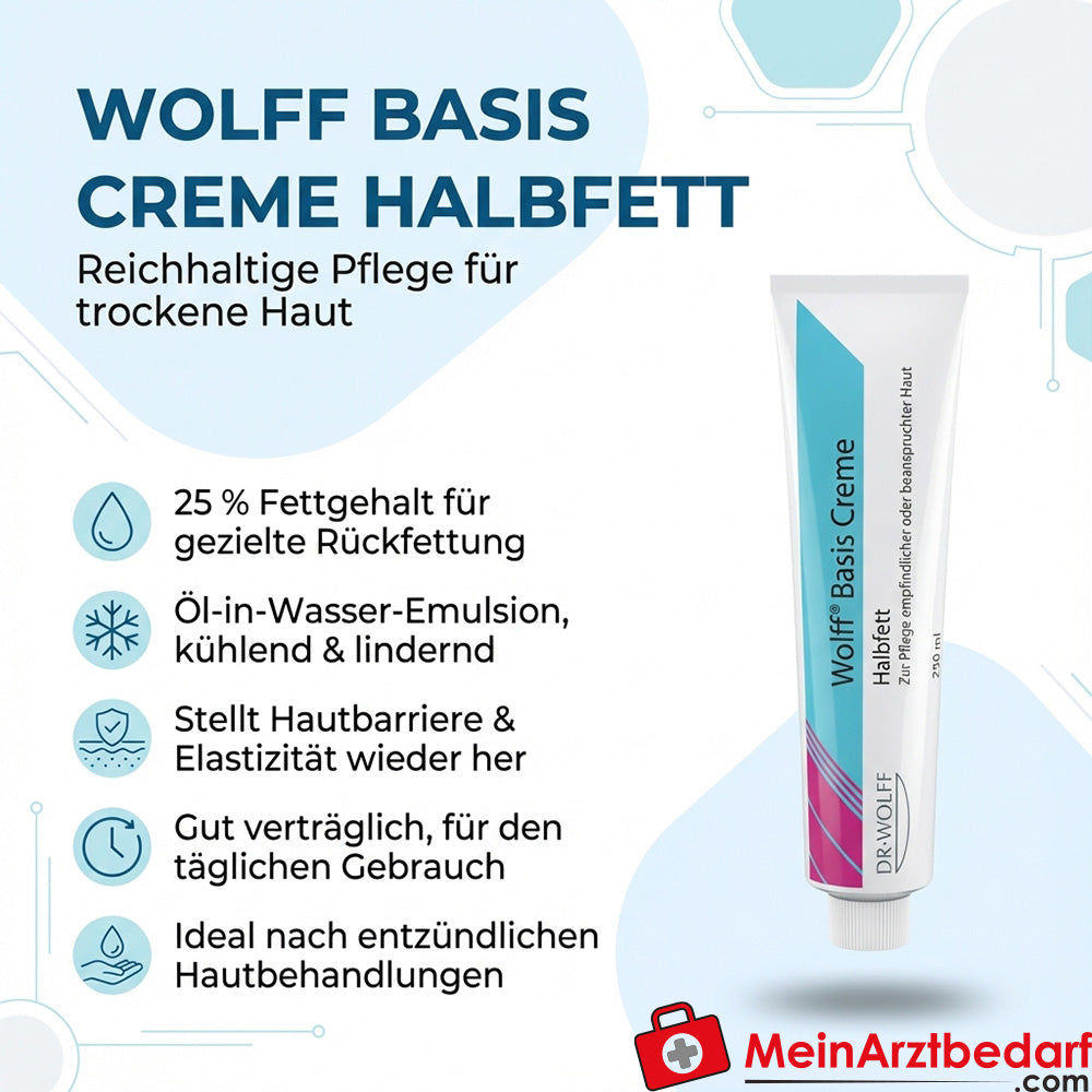 Wolff basiscrème halfvet 25% vet 250 ml