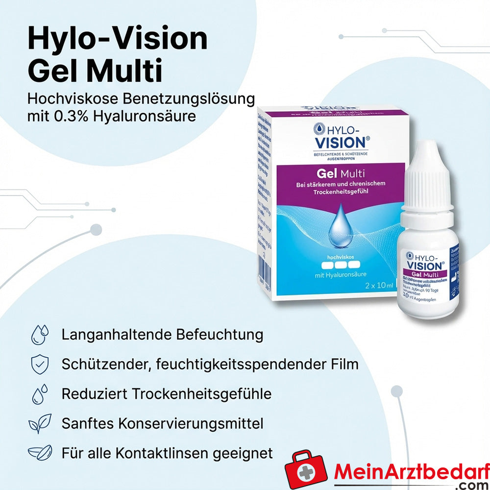Hylo-Vision Gel multi 0,3% Hyaluronsäure Benetzungslösung (Augen) 20 ml