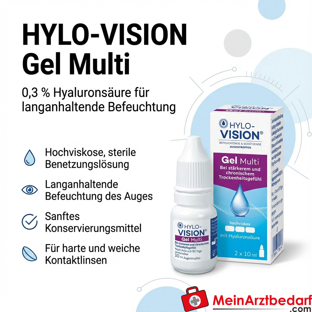 Hylo-Vision Gel multi 0,3% Hyaluronsäure Benetzungslösung (Augen) 20 ml