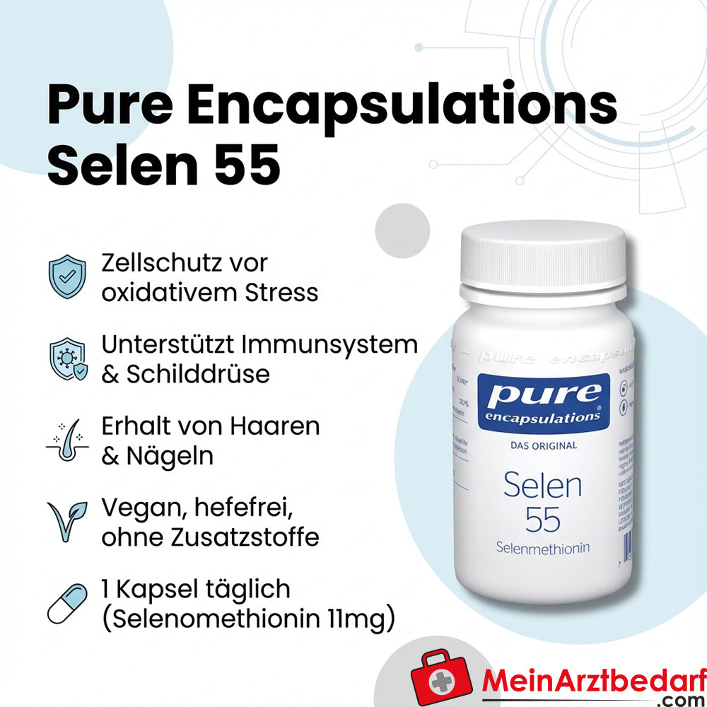Pure Encapsulations Sélénium 55 Sélénométhionine 11 mg Gélules 90 pièces