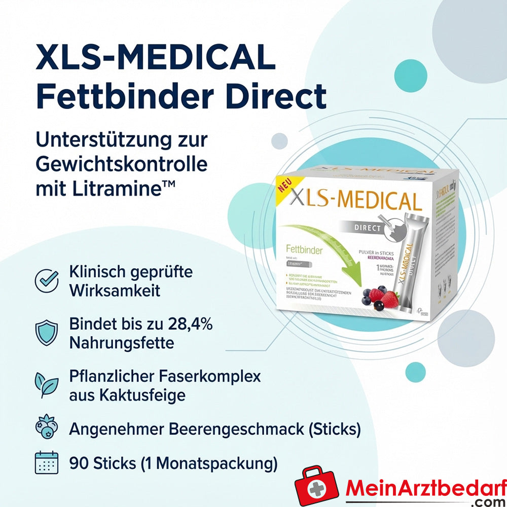 XLS-MEDICAL Fettbinder DIRECT Litramine Faserkomplex Sticks 90 Stück