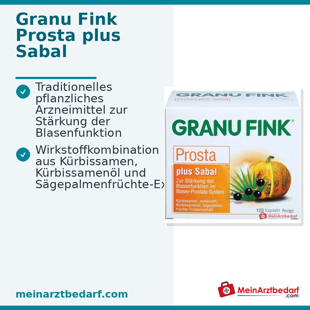 Granu Fink Prosta plus graines de courge / huile de graines de courge / extrait sec de fruits de palmier nain gélules dures, 200 pcs.
