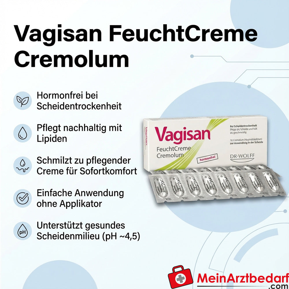 Vagisan FeuchtCreme Cremolum hormonfrei Vaginalzäpfchen 16 Stück