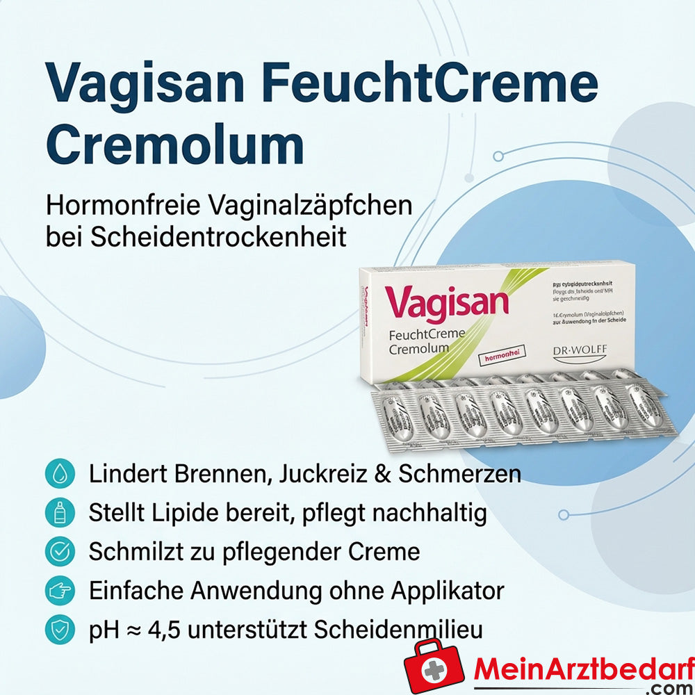 Vagisan FeuchtCreme Cremolum hormonfrei Vaginalzäpfchen 16 Stück