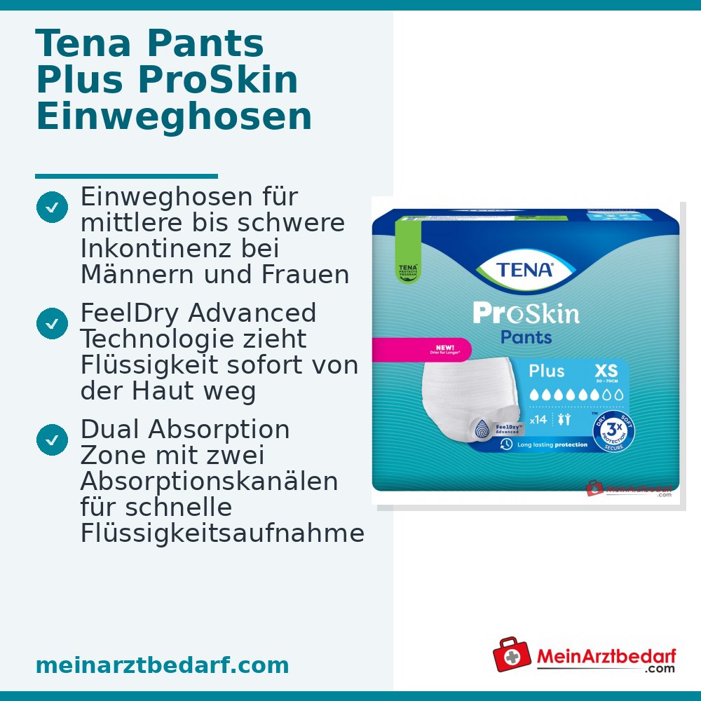 Tena Pants Plus ProSkin Einweghosen ConfioFit XS 50-70 cm, 56 St.