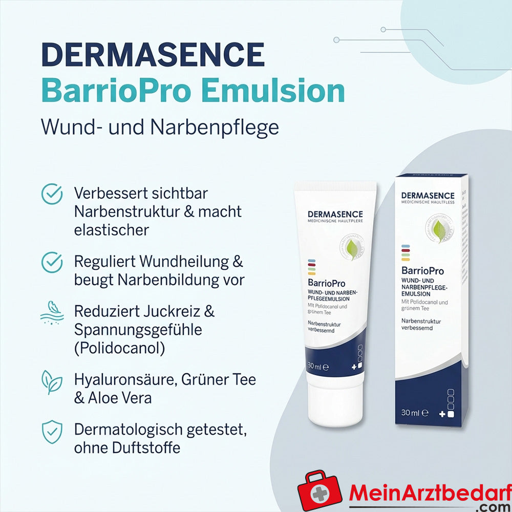 DERMASENCE BarrioPro Emulsione 30 ml Cura delle ferite e delle cicatrici Polidocanolo Acido ialuronico