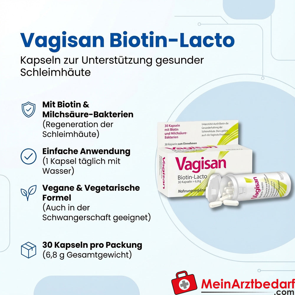 Vagisan Biotine-Lacto Biotine en Melkzuurbacteriën Capsules 30 Capsules