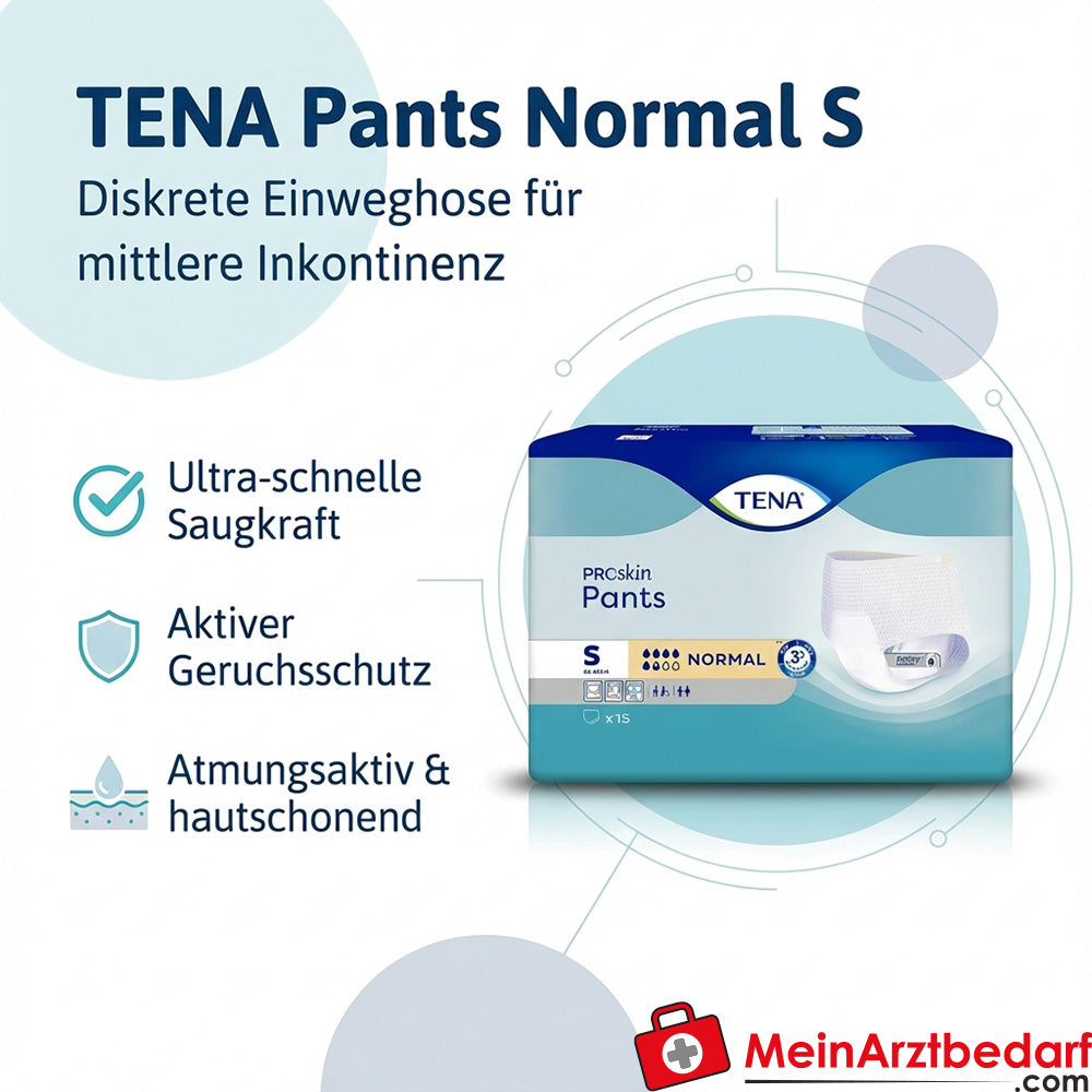 TENA Pants Normal S Einweghose Inkontinenz mittelstark atmungsaktiv