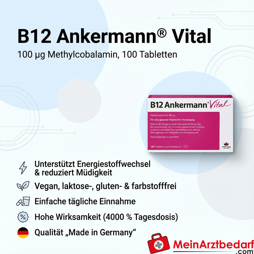Ankermann B12 Vital 100 µg Methylcobalamin Tabletten 100 Stück