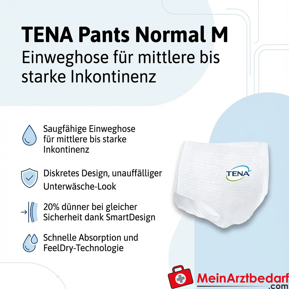 TENA Pants Normal M Einweghose für mittlere bis starke Inkontinenz, atmungsaktiv, diskret