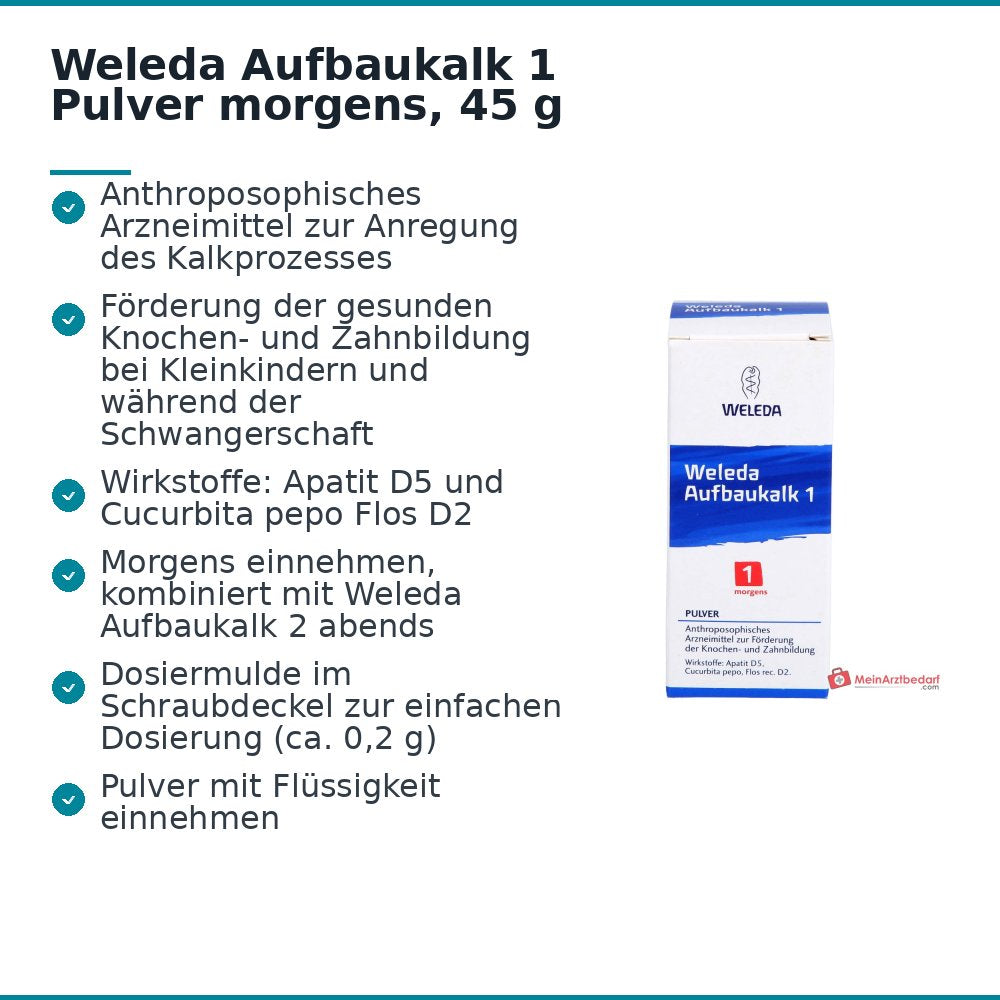 Weleda Aufbaukalk 1 Pulver morgens, 45 g