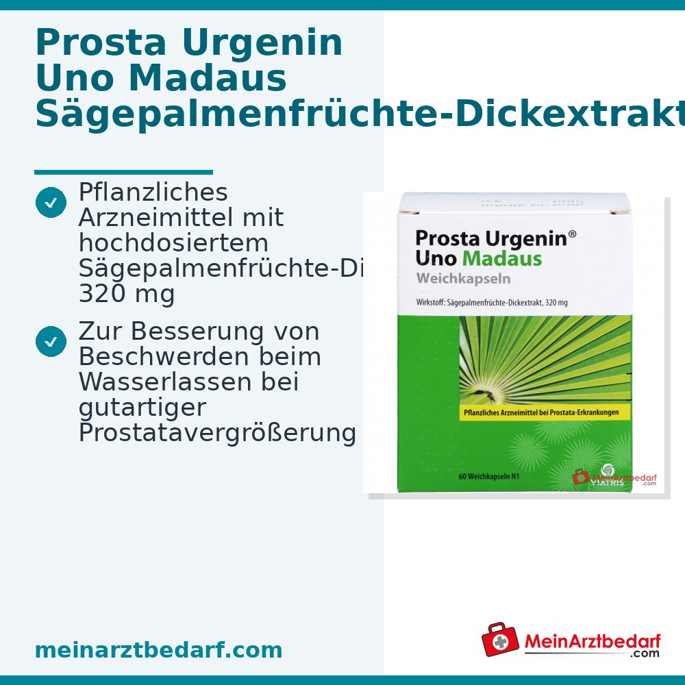 Prosta Urgenin Uno Madaus Sägepalmenfrüchte-Dickextrakt Weichkapseln, 60 St.