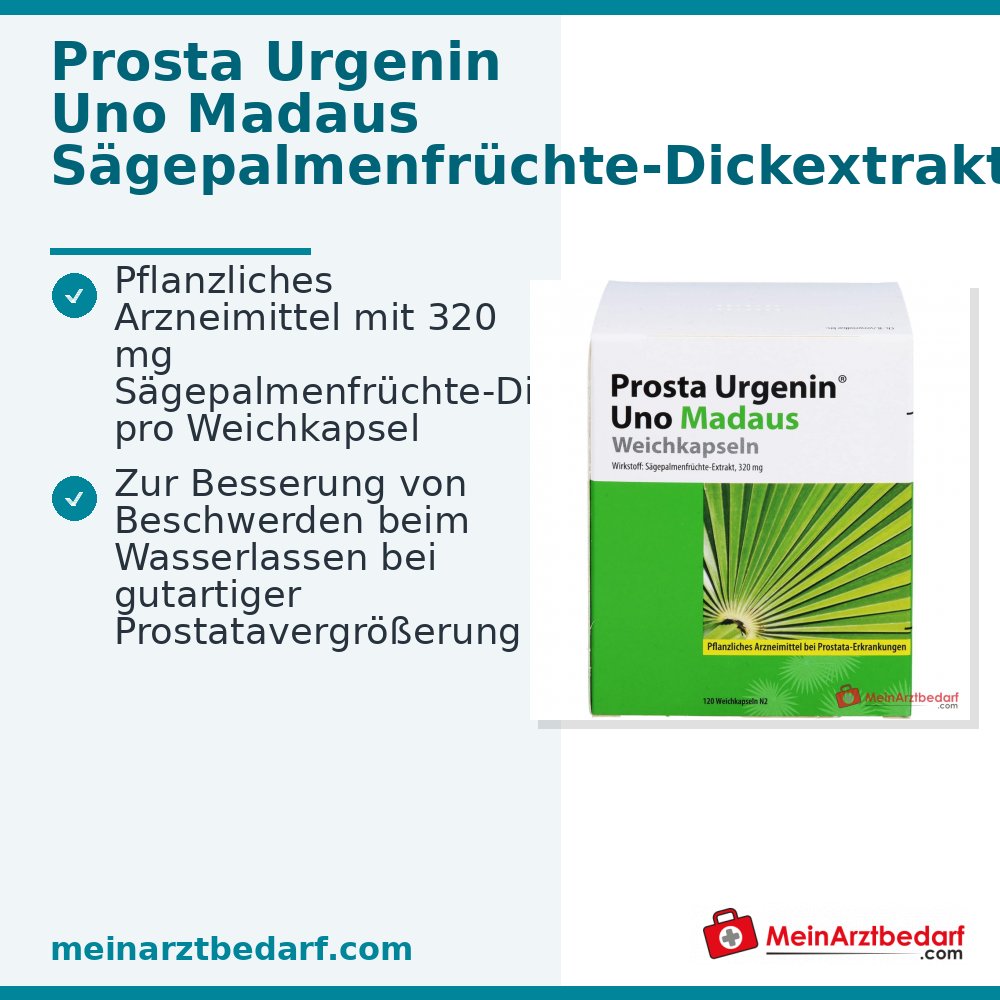 Prosta Urgenin Uno Madaus Sägepalmenfrüchte-Dickextrakt Weichkapseln, 60 St.