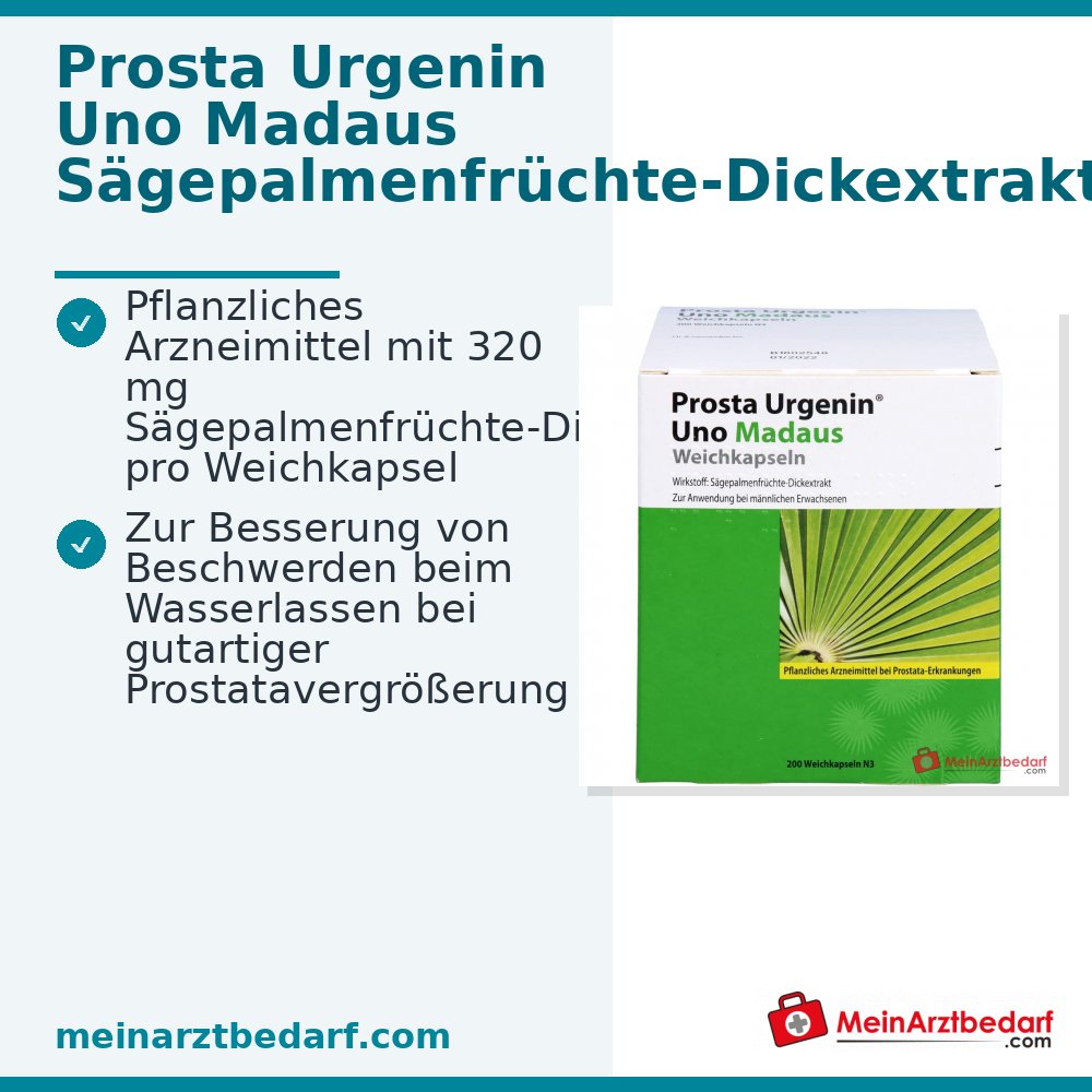 Prosta Urgenin Uno Madaus Sägepalmenfrüchte-Dickextrakt Weichkapseln, 60 St.