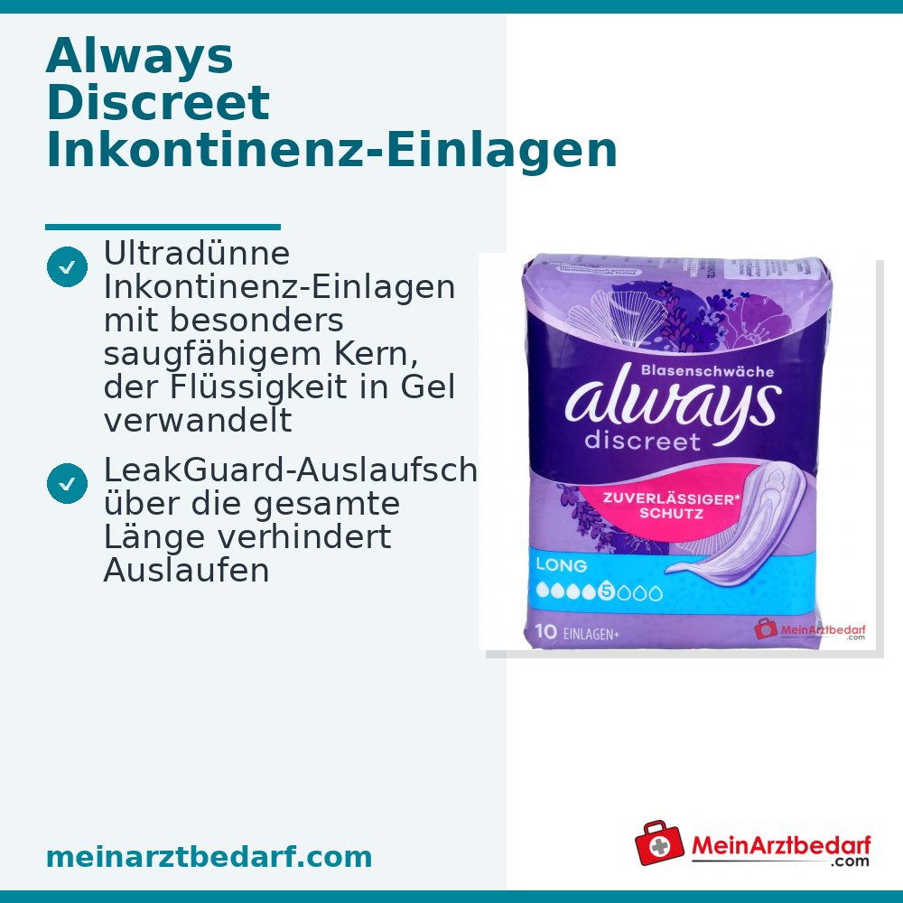 Always Discreet incontinentie-inleggers+ Lang extra lang, dun