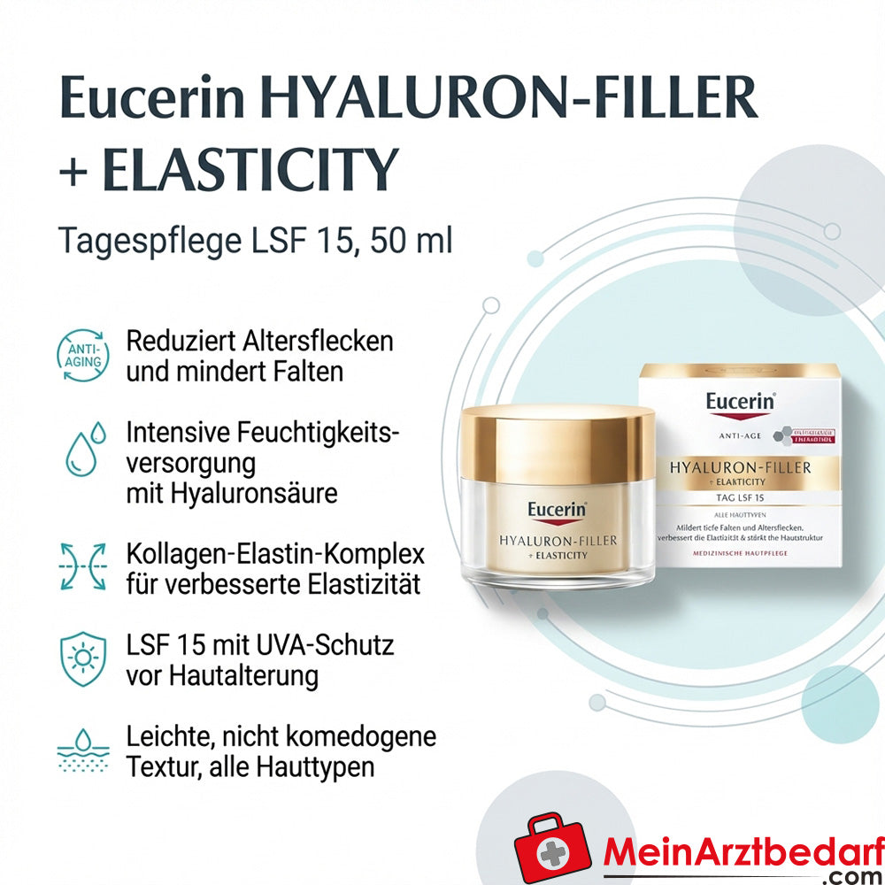 Eucerin HYALURON-FILLER + ELASTICITY Soin de jour SPF 15 50 ml