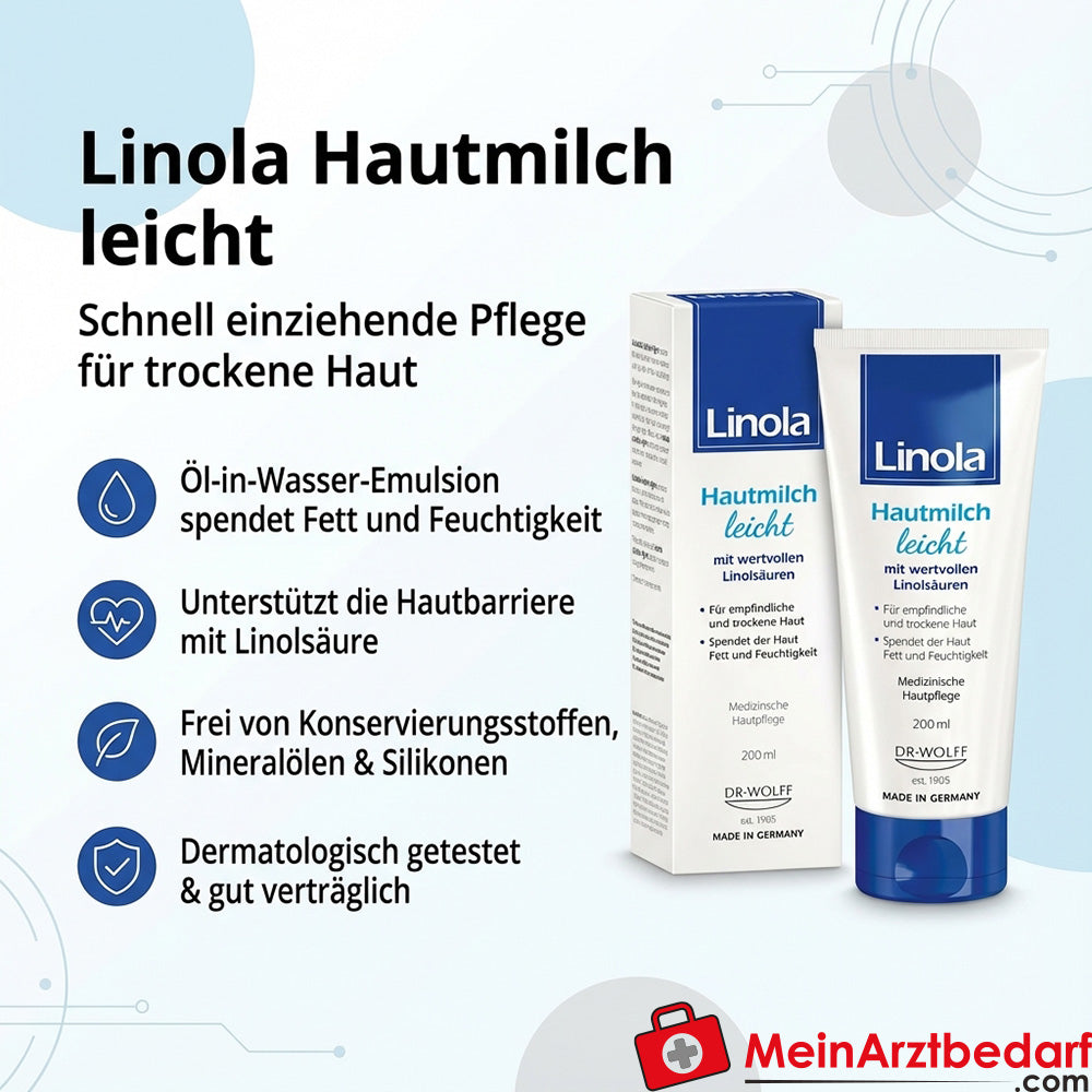 Linola Skin Milk Leche corporal ligera 200 ml para pieles sensibles y secas