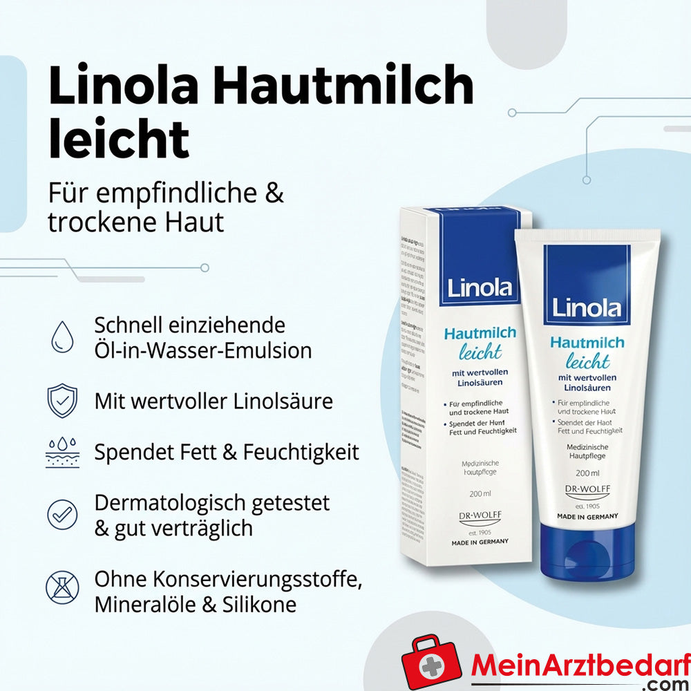 Linola Skin Milk Leche corporal ligera 200 ml para pieles sensibles y secas