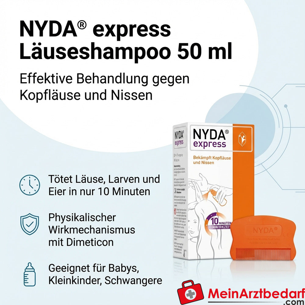NYDA Express Läuseshampoo Dimeticon gegen Läuse und Nissen 50 ml